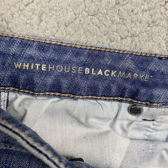 White House Black Market Skimmer Jeans Womens 4 Distressed Ankle Cuff 30x30 WHBM - Picture 9 of 16